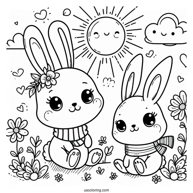 Sunny Bunnies Coloring Page Logo