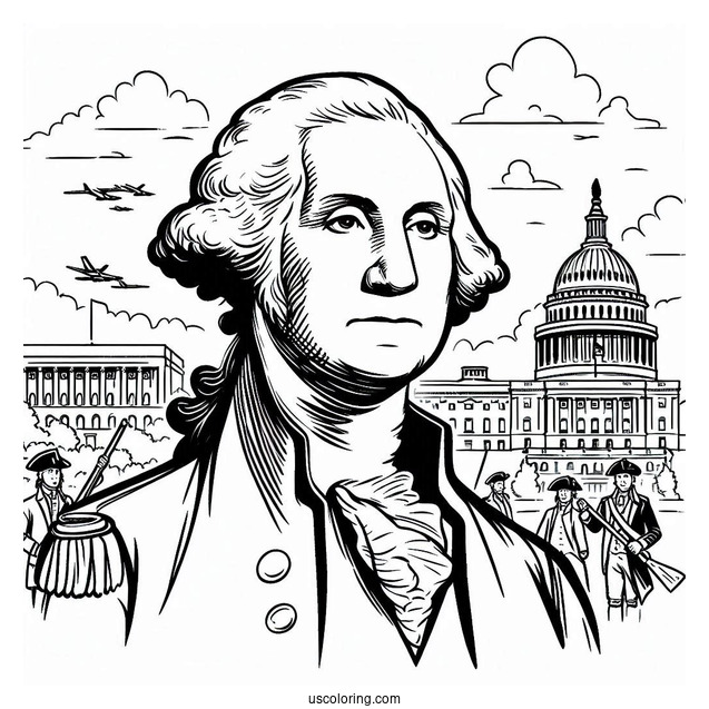 United States President Coloring Page Of George Washington