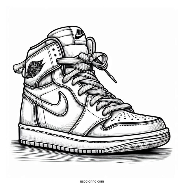 Nike Coloring Page Of Detailed Air Jordan 1