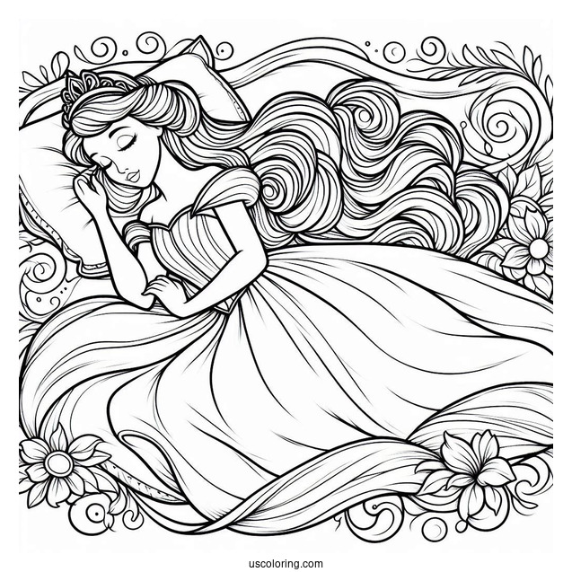 Sleeping Beauty With A Beautiful Dress