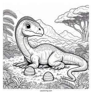 Therizinosaurus Resting On The Grass