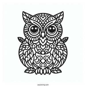 Simple Outline Of Owl To Color