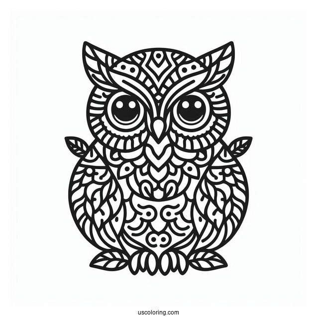 Simple Outline Of Owl To Color