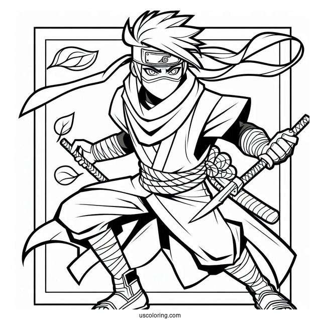 Ninja Legends Coloring In For Kids