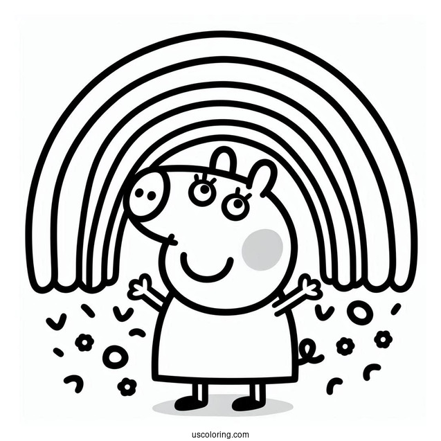 Peppa Pig Rainbow Coloring Sheet