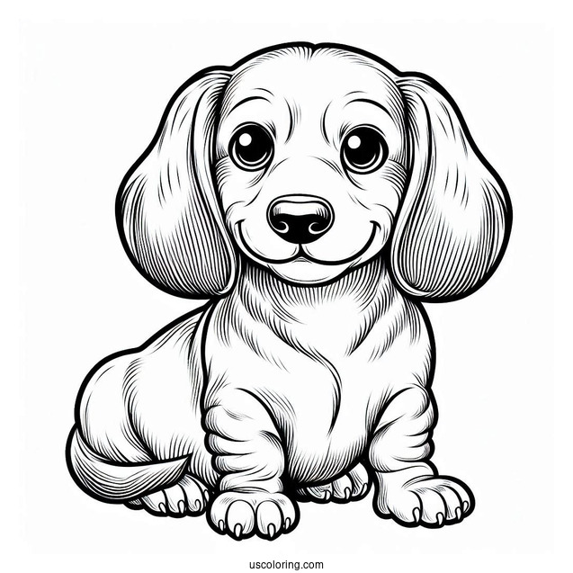 Dachshund Puppy Coloring Page