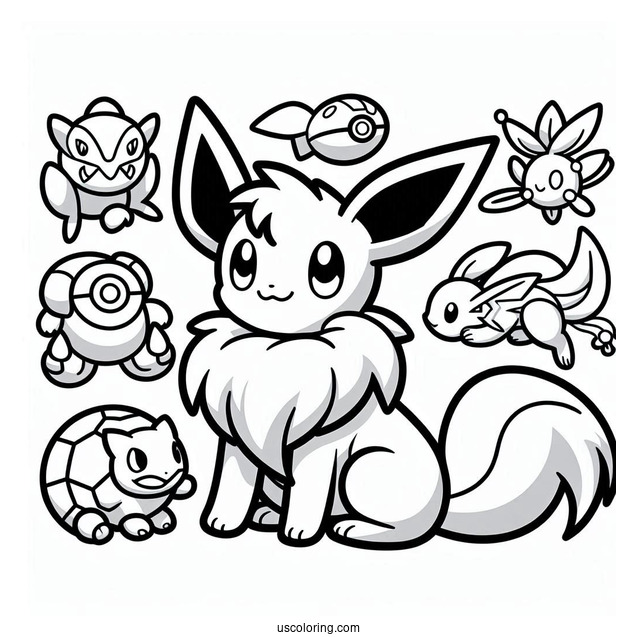 Iconic Pokemon Coloring Page For Kids