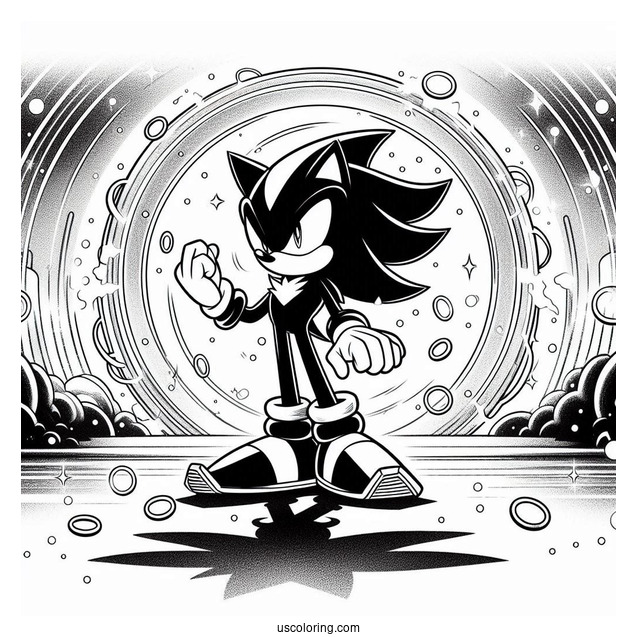 Shadow Coloring Page Standing In Front Of Rings In Angel Island