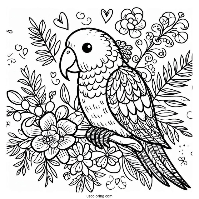 Easy Parrot To Color For Kids