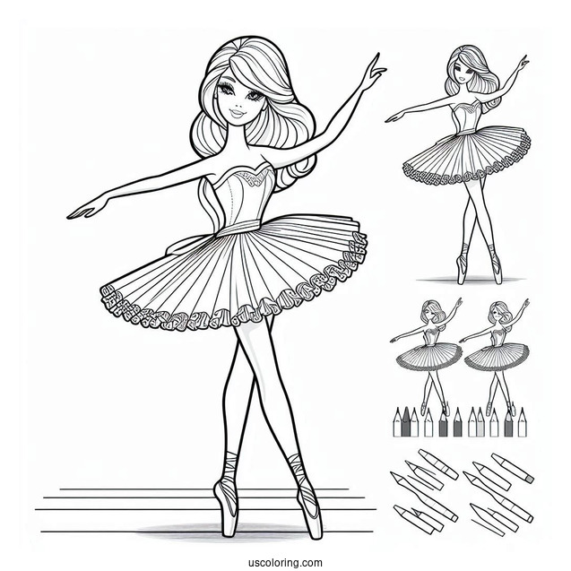 Ballerina Barbie Coloring PAge