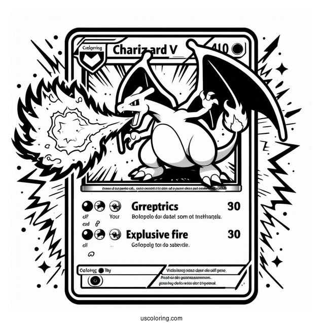Charizard V Star Explosive Fire Pokemon Card