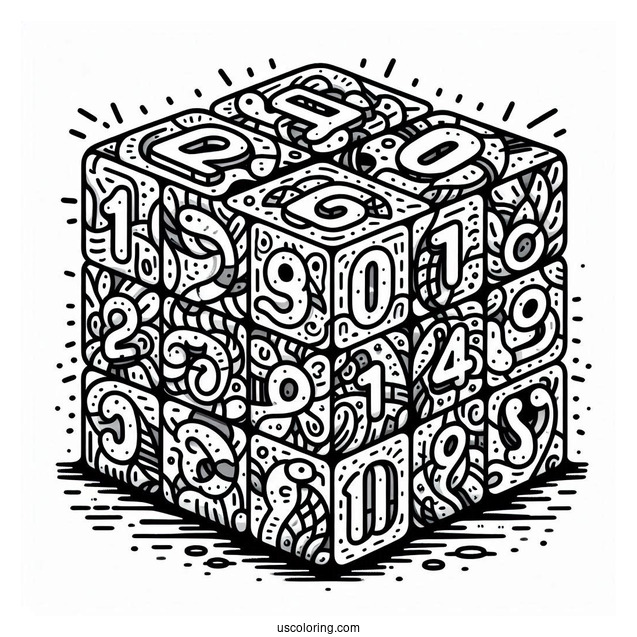 Detailed 100 Numberblocks Coloring Page
