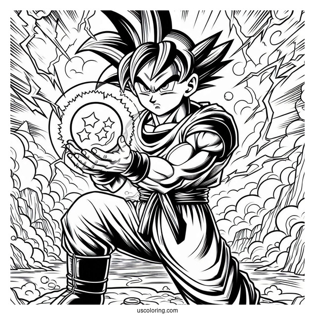 Detailed Dragon Ball Z Art With Iconic Characters To Color