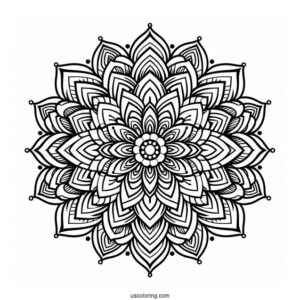 Multi Layered Flower Mandala Coloring Page