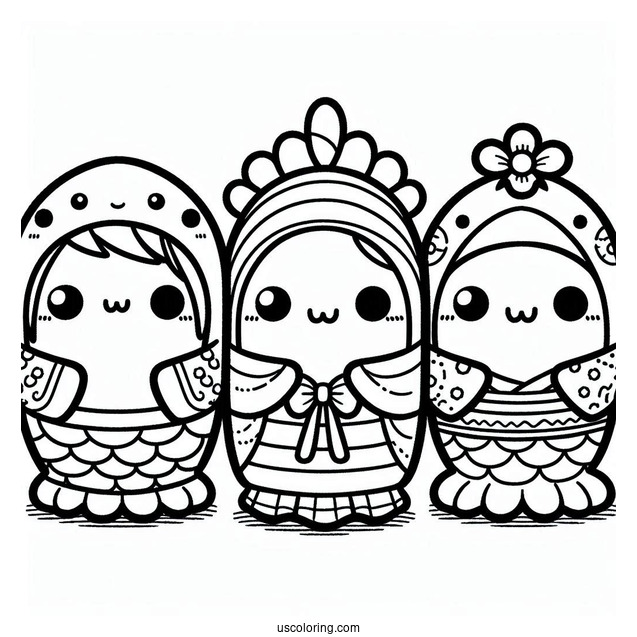 Sumikko Gurashi Coloring Page In Fish Costumes