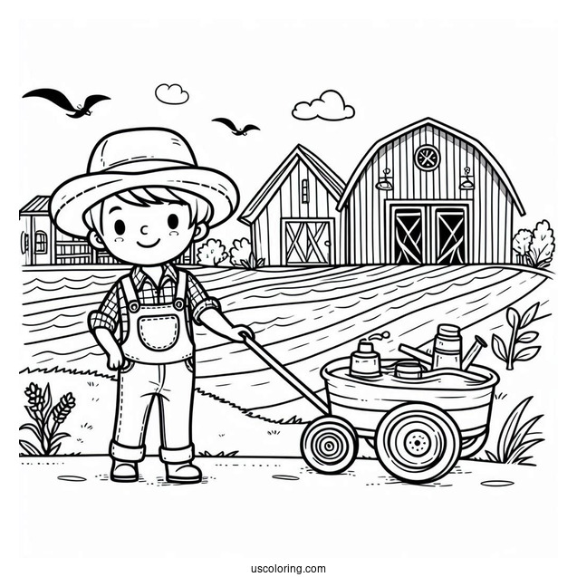 Farmer Coloring Page