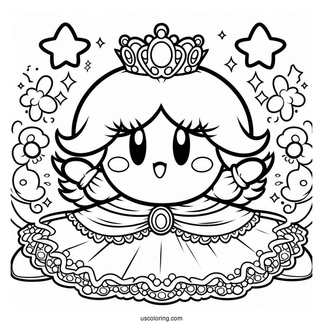 Princess Daisy Coloring Page With Kirby
