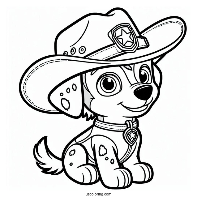 Tracker Wearing Cow Boy Hat To Color