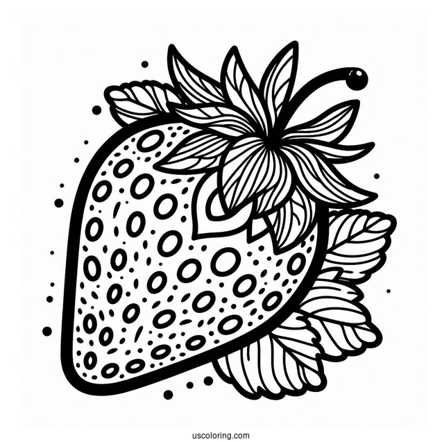 Simple Strawberry Coloring Sheet For Kids