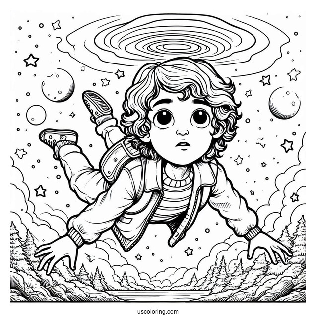 Max Floating In The Sky Coloring Page