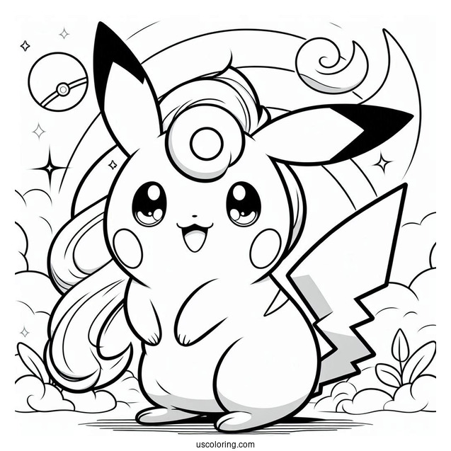 Simple Alolan Raichu Coloring Page