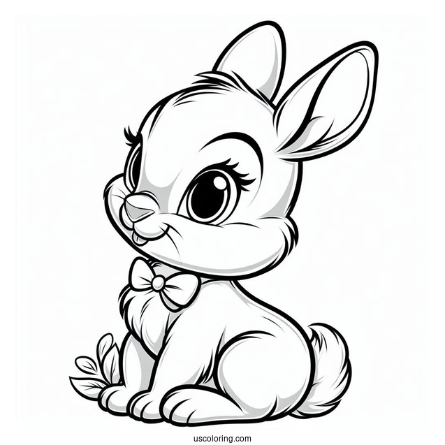 Thumper Rabbit From Bambi Coloring Page