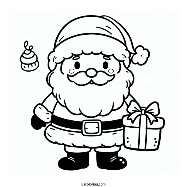 Easy Santa To Color For Preschoolers