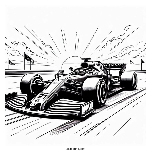 F1 Coloring Page Haas VF 22 Race Car