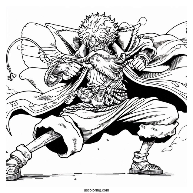 One Piece Coloring Page Of Old Sabo In Fighting Stance