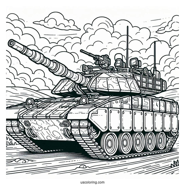 Intricate Merkava Mk4 Israel Tank to Color