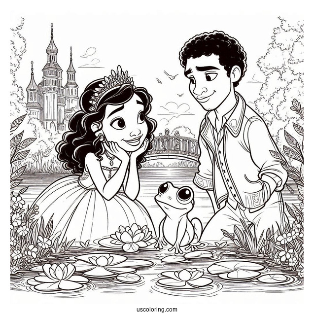 Tiana, Naveen, Ray, And Louis By The River