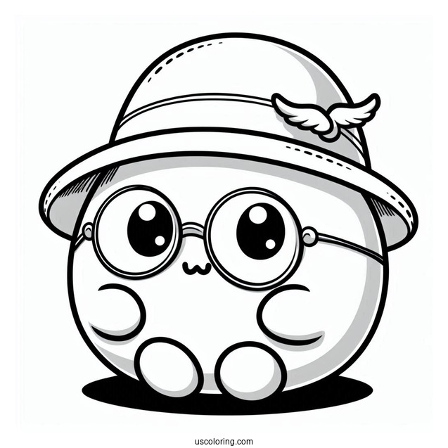 Boo In Bowl Hat And Shy Guy Coloring Page Wearing Aviator Glasses