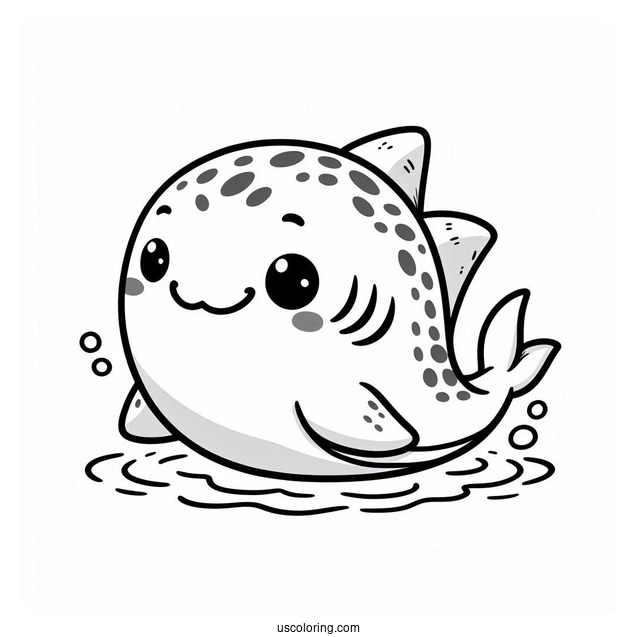 Baby Shark Coloring Page With William For Preschoolers