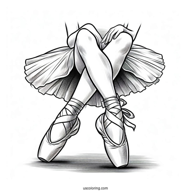 Ballerina Dance Shoes Coloring Sheet