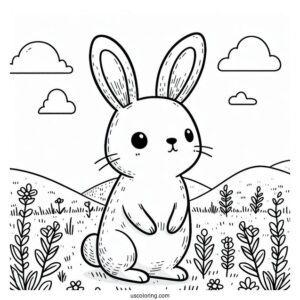Cute Rabbits Nose Standing In Field