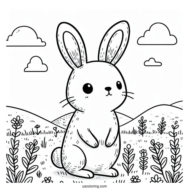 Cute Rabbits Nose Standing In Field