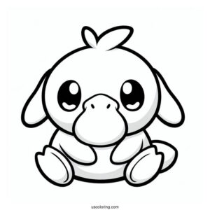 Cute Chibi Psyduck Coloring Page