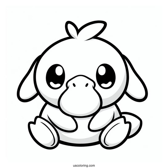 Cute Chibi Psyduck Coloring Page