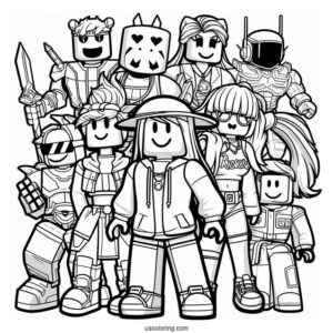 Roblox Game Characters Coloring Page