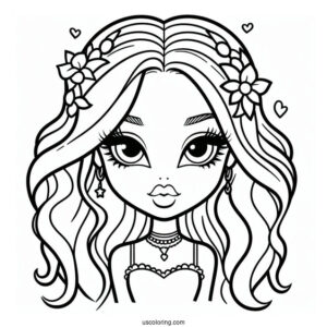 Simple Bratz Sasha Outline To Color