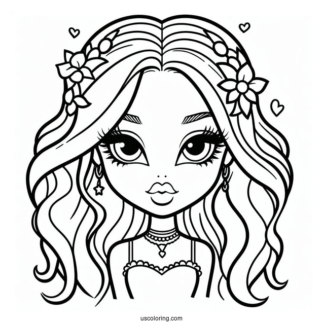 Simple Bratz Sasha Outline To Color