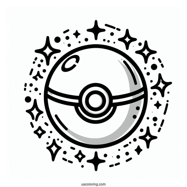 Pokemon Legends Pokéball Coloring Page