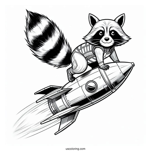 Rocket Raccoon Coloring Page From Guardians Of The Galaxy