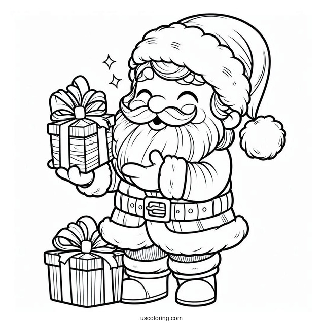 Santa Claus Holding Gifts For Children
