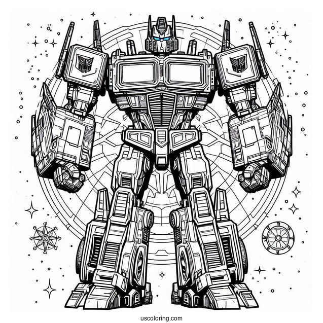 Optimus Prime Coloring Page In Planet Cybertron