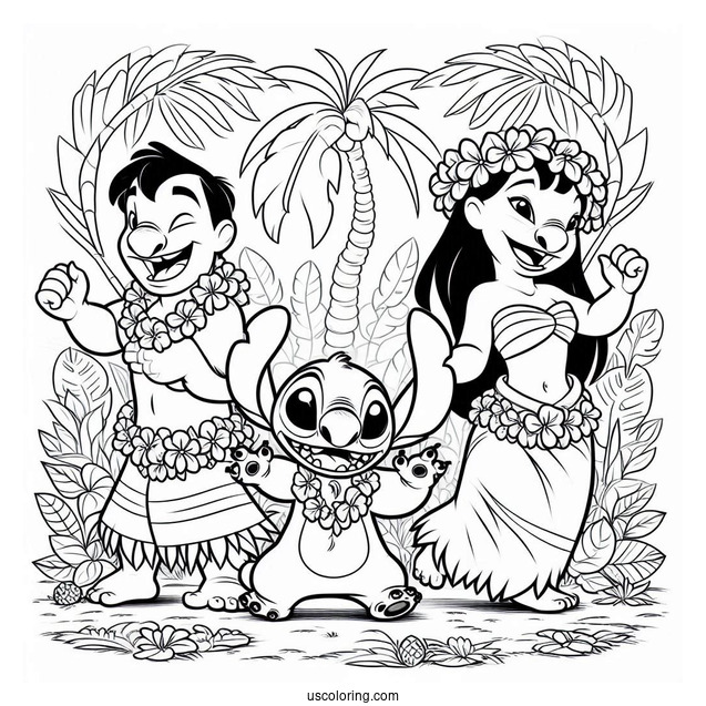 Lilo and Stitch With Friends Hula Dancing