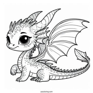 Loveable Looking Cute Dragon To Color
