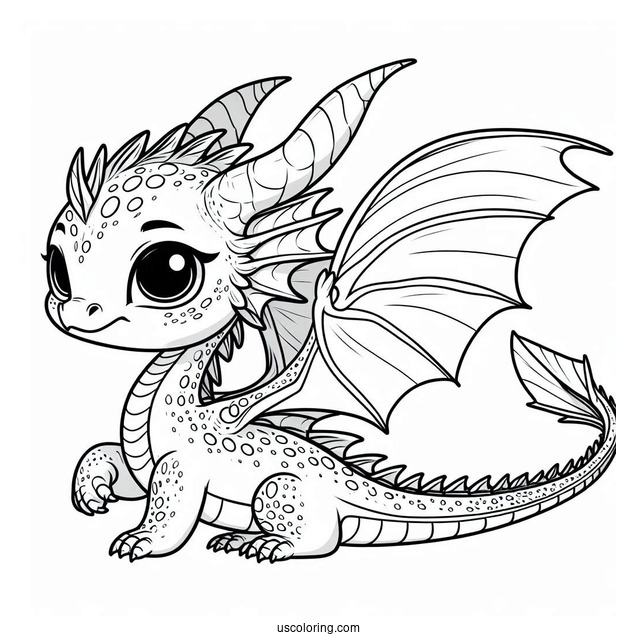 Loveable Looking Cute Dragon To Color