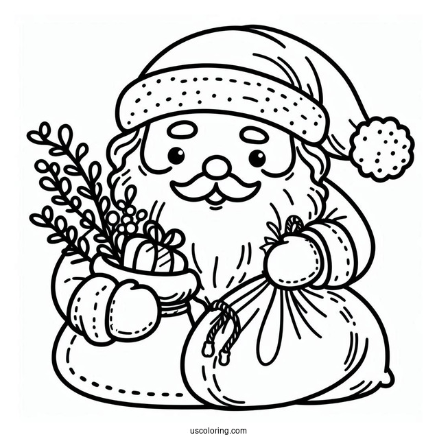 Super Easy Outline Of Santa To Color For Toddlers