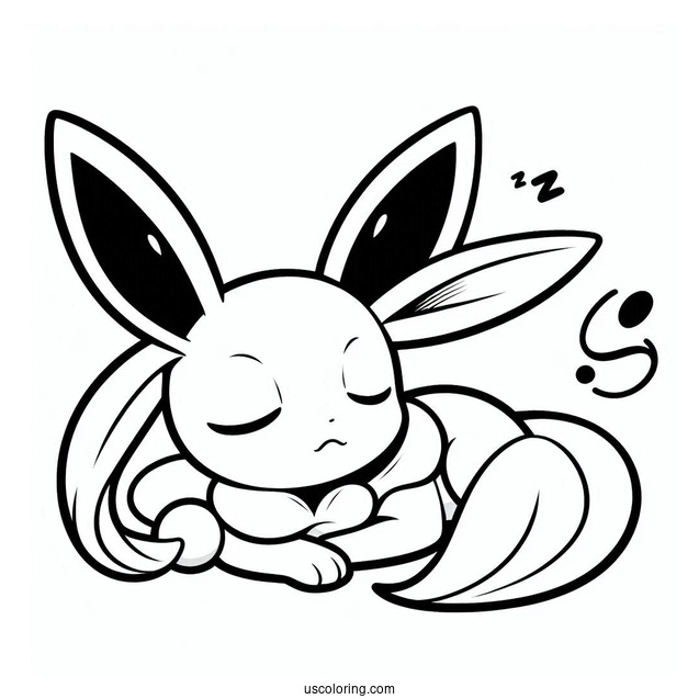 Sleepy Sylveon Coloring Page